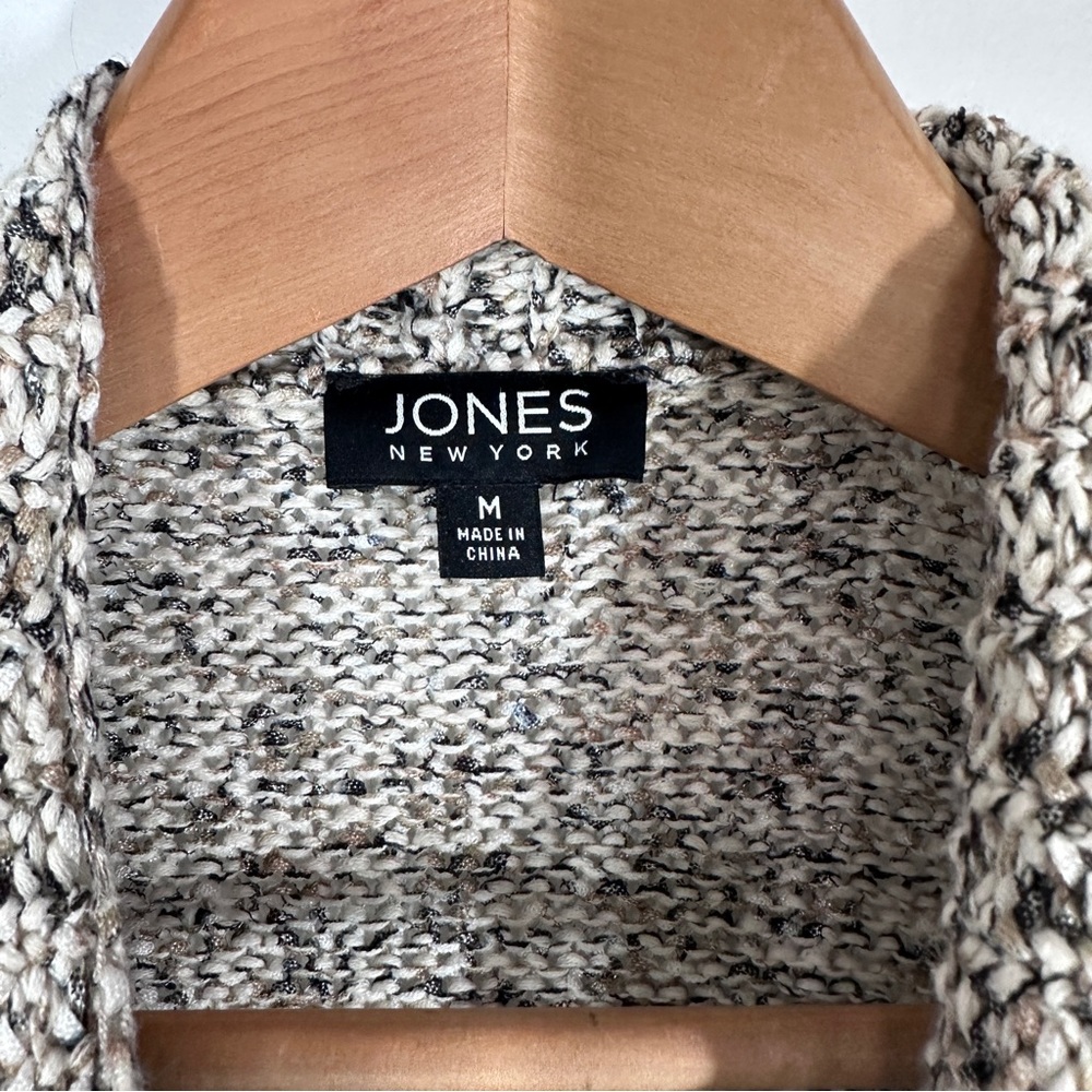 Jones New York Marled Sweater Vest Medium Open Front - Picture 4 of 6